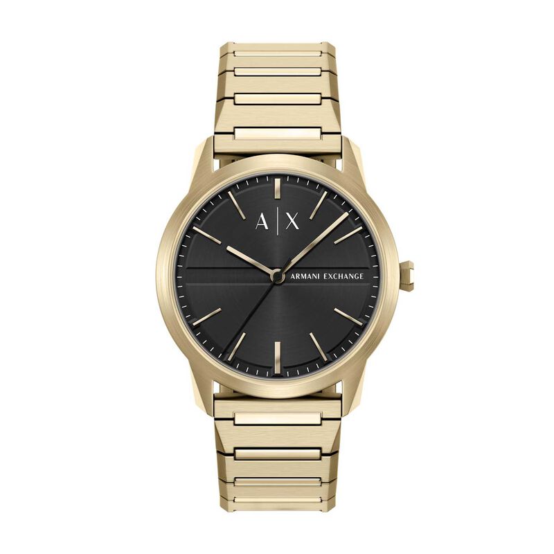 Armani Exchange Three-Hand Gold-Tone Stainless Steel Watch image number 0