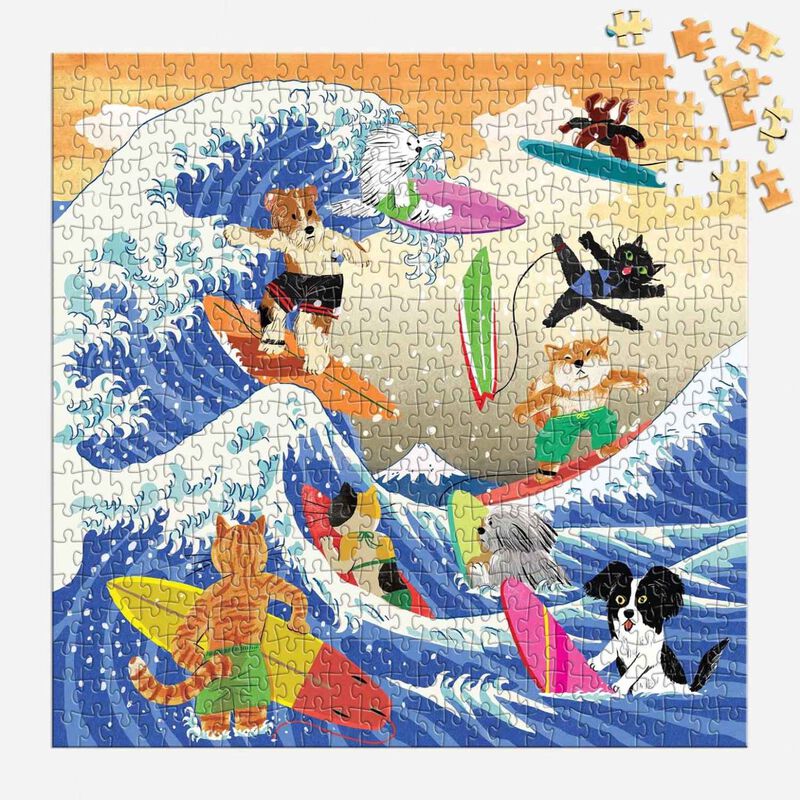 Galison Yeji Yun The Great Surf 500 Piece Puzzle image number 1