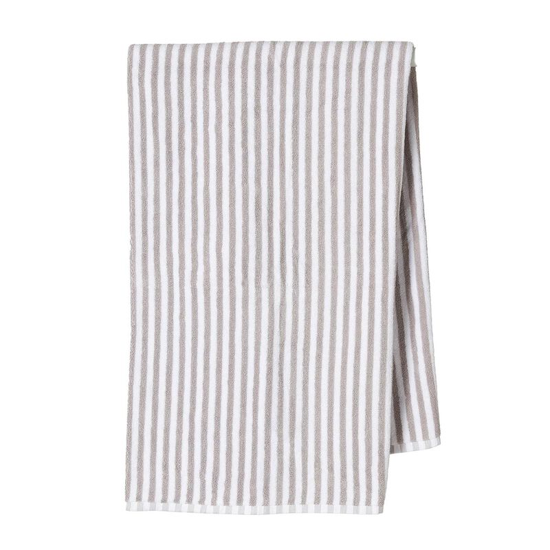 Città Wide Stripe Cotton Bath Towel Grey/White  - 80x150cm image number 0