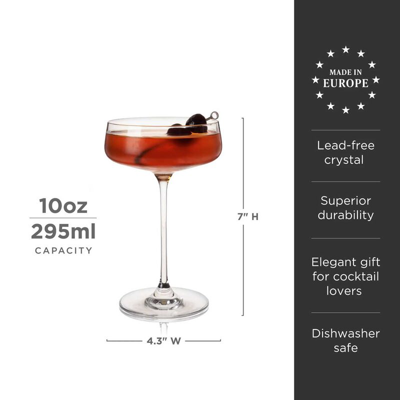 Reserve Julien Crystal Coupe Glasses By Viski Set Of 4 image number 2