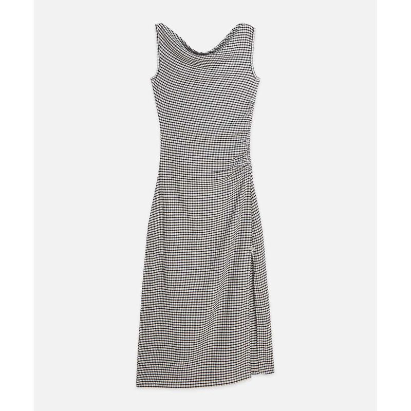 Scotch & Soda Structured Gingham Drapey Midi Dress image number 2
