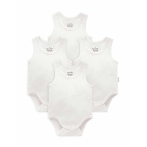 Purebaby Rib Bodysuit 4 Pack