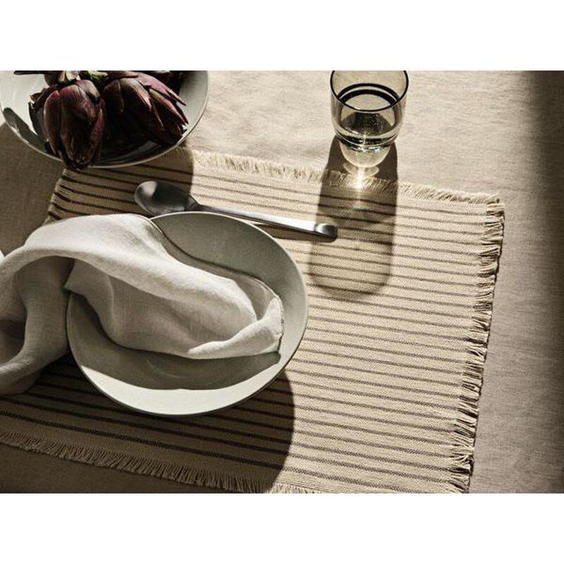 Broste Placemat Elouise Set Of 2 - Off White/Taupe (Fungi Grey) image number 2