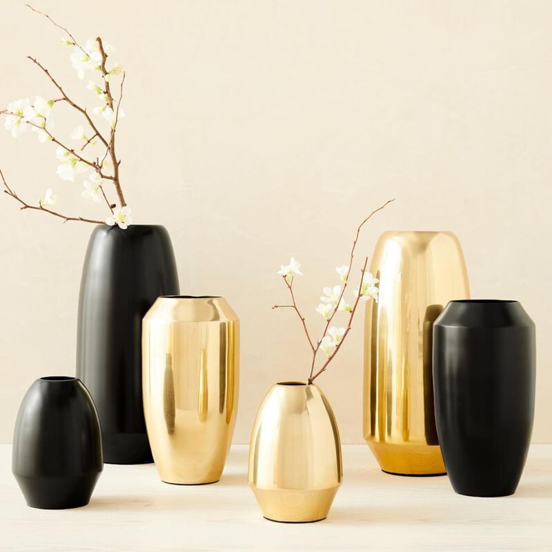 West Elm Foundations Metal Vase Small Oil Rubbed Bronze image number 2