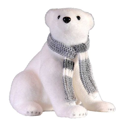 Vetur Polar Bear with Scarf Decoration 20cm