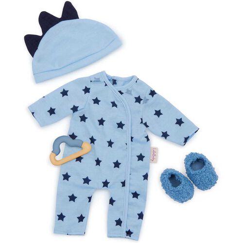 Lullababy 14" Outfit - Blue Stars Oneies W Shoes