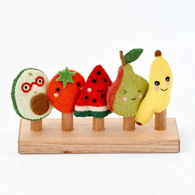 Tara Treasures Felt Fruits Finger Puppets Set image number 1