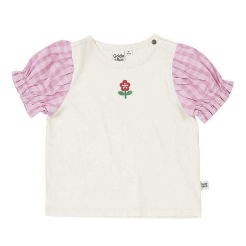 Goldie + Ace Gingham Puff Sleeve Top 6M-2Y