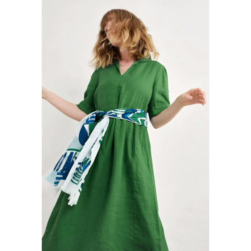 Seasalt Cornwall Summer Scarf Spinnaker Border Hedgerow image number 1