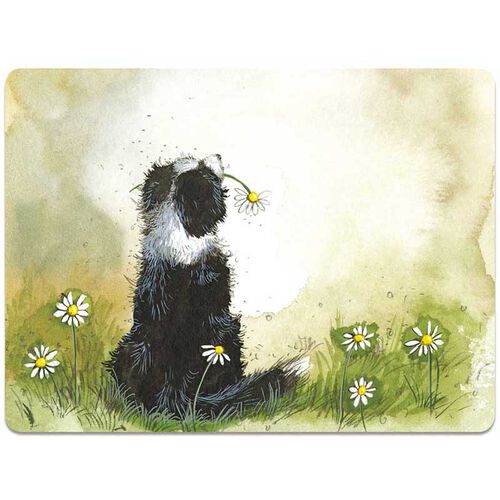 Alex Clark Collie And Flowers Placemat