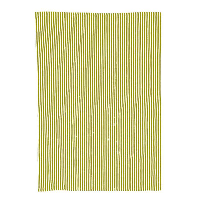 Selbrae House Linen Tea Towel - Green Stripe image number 0