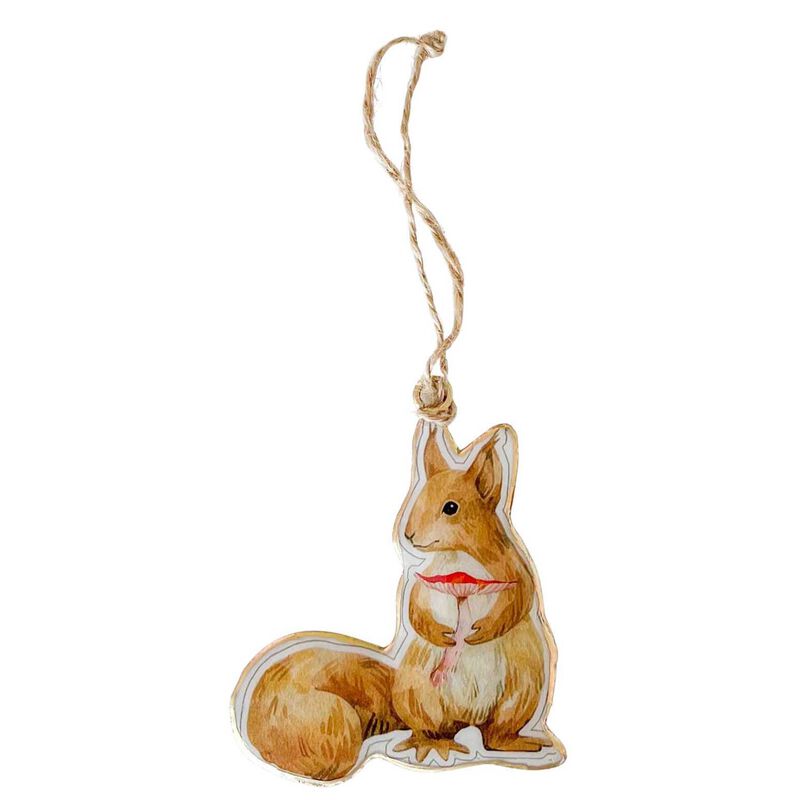 Squirrel/Rabbit Metal Hanging Decoration Brown 9cm image number 1