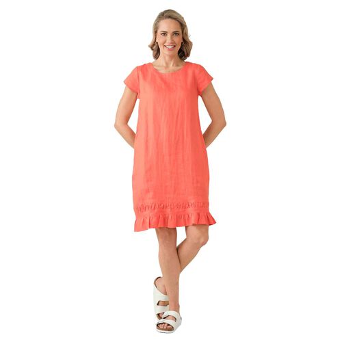 B Essentials Linen Short Sleeve Dress