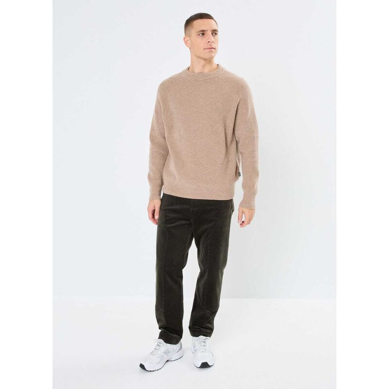 POMPEII Ribbed Beige Wool Knit Sweater image number 3