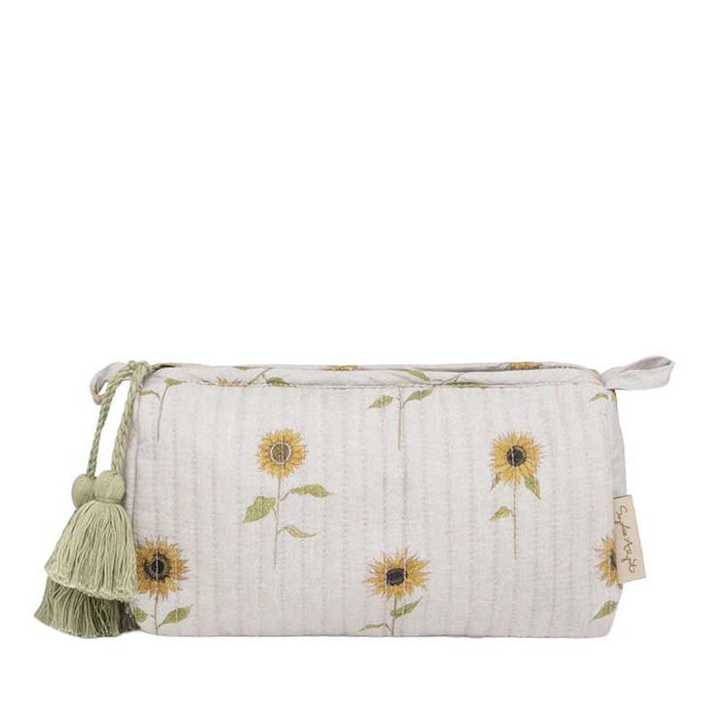 Sophie Allport Wash Bag - Quilted - Small - Sunflower Linen Look image number 0