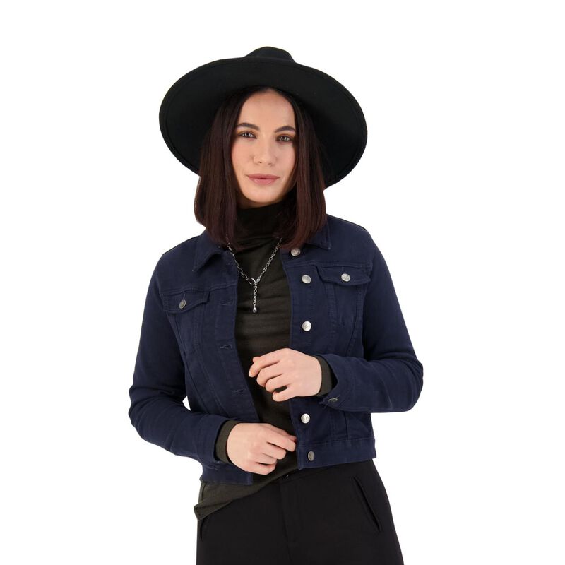 Vassalli Long Sleeve Knit Denim Jacket image number 4