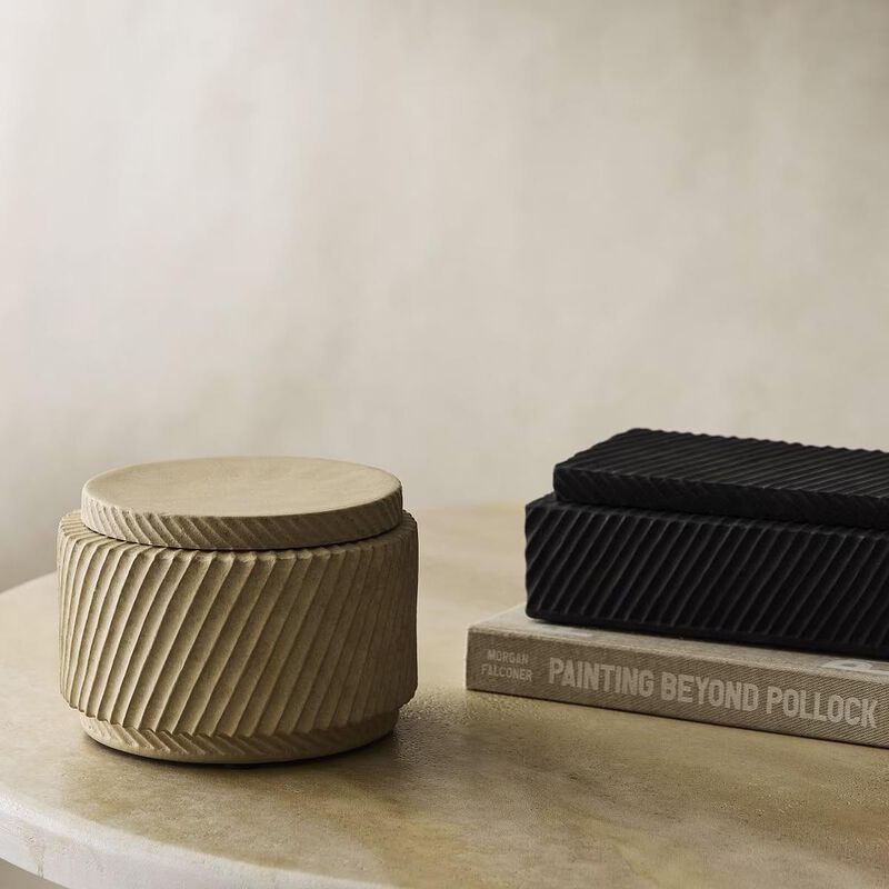 West Elm Asher Dec Box Earthenware Rectangle Black image number 2