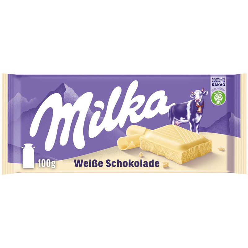 Milka White Chocolate Bar 100g image number 0