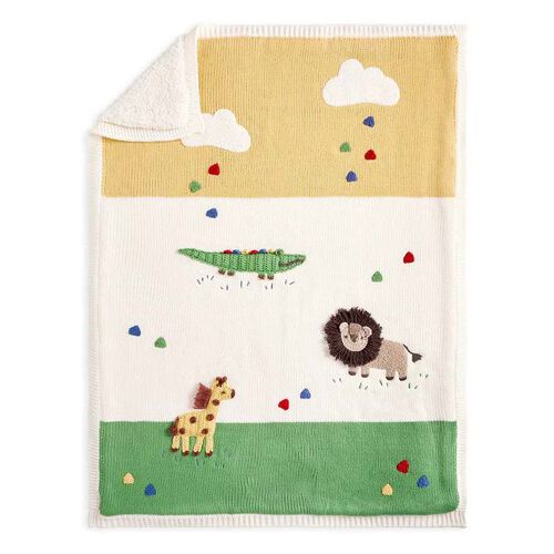 Pottery Barn Kids Safari Heirloom Baby Stroller Blanket