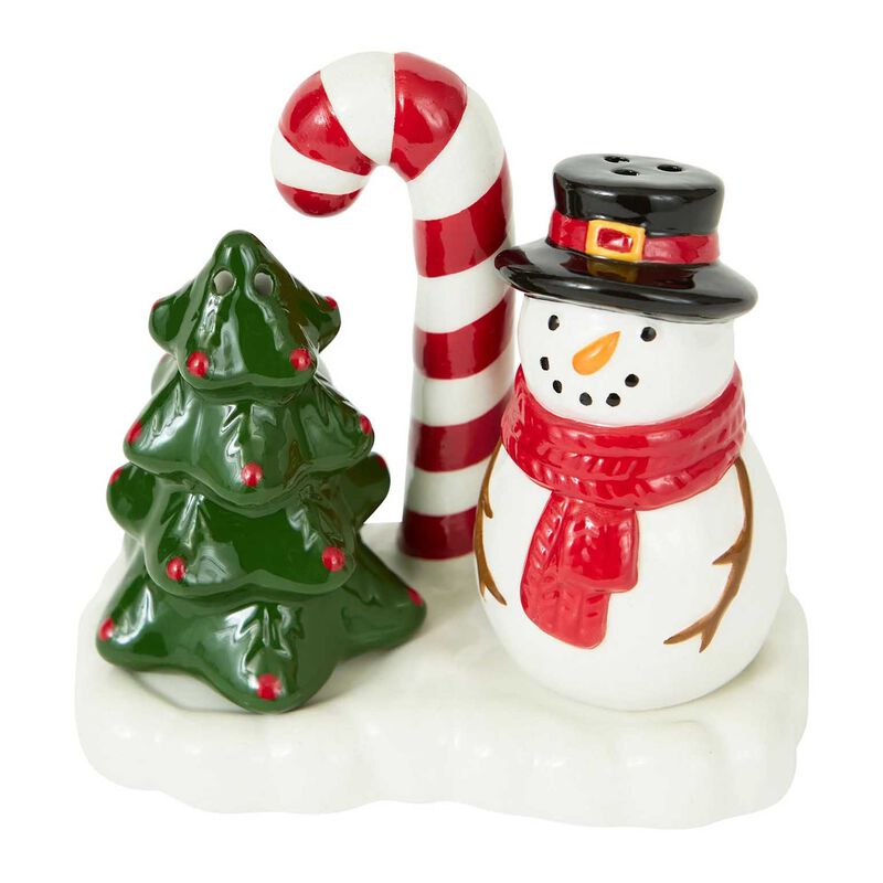 DII Snowman Tree Salt & Pepper Set image number 0