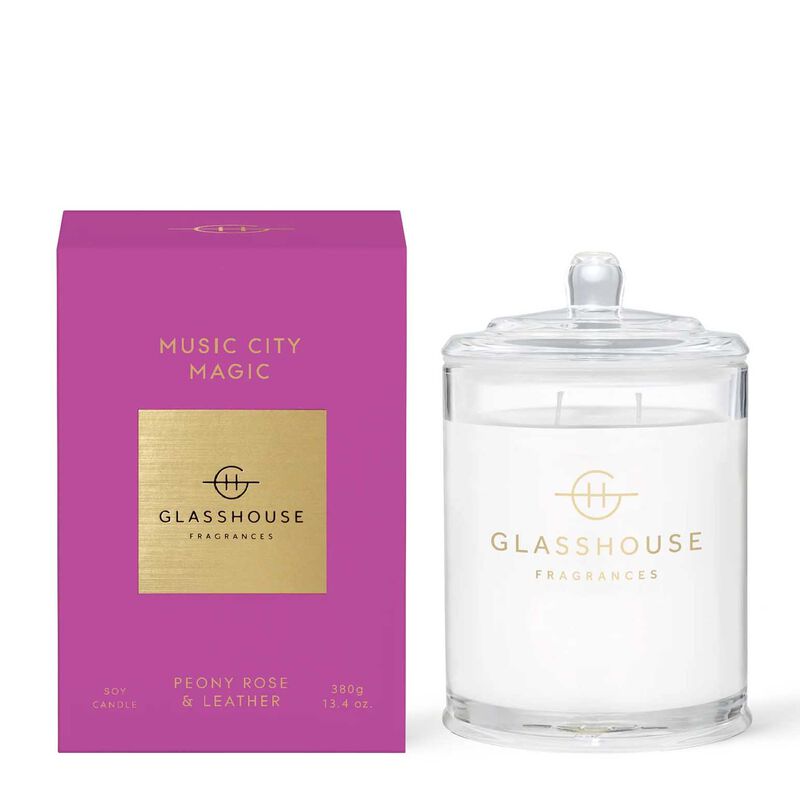 Glasshouse Fragrances Music City Magic Soy Candle 380g image number 0