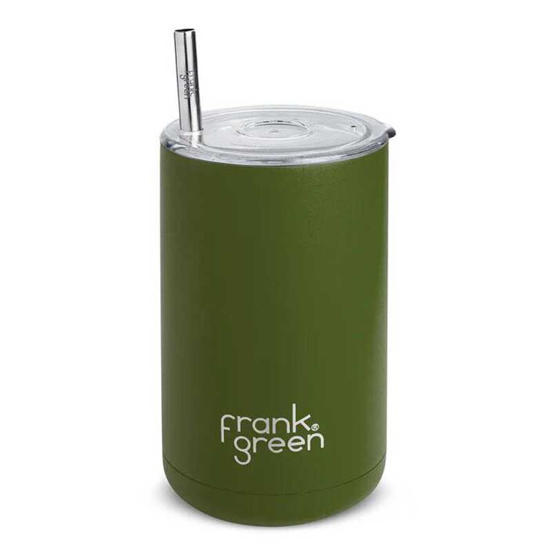 frank green Iced Coffee Cup with Straw Khaki image number 0