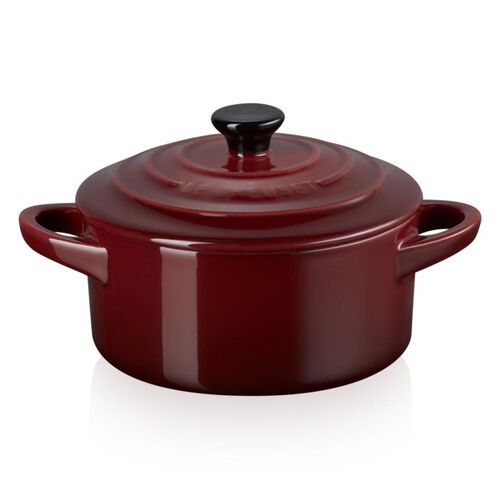 Le Creuset Mini Round Casserole 10cm - Garnet Black Knob