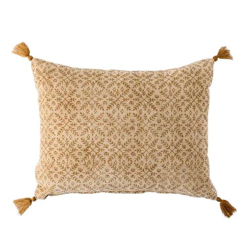 French Country Jolie Handblock Velvet Cushion Cover
