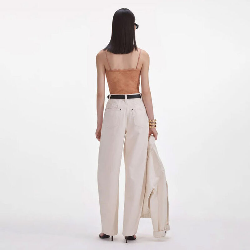 Self Portrait Cream Denim Jeans image number 1