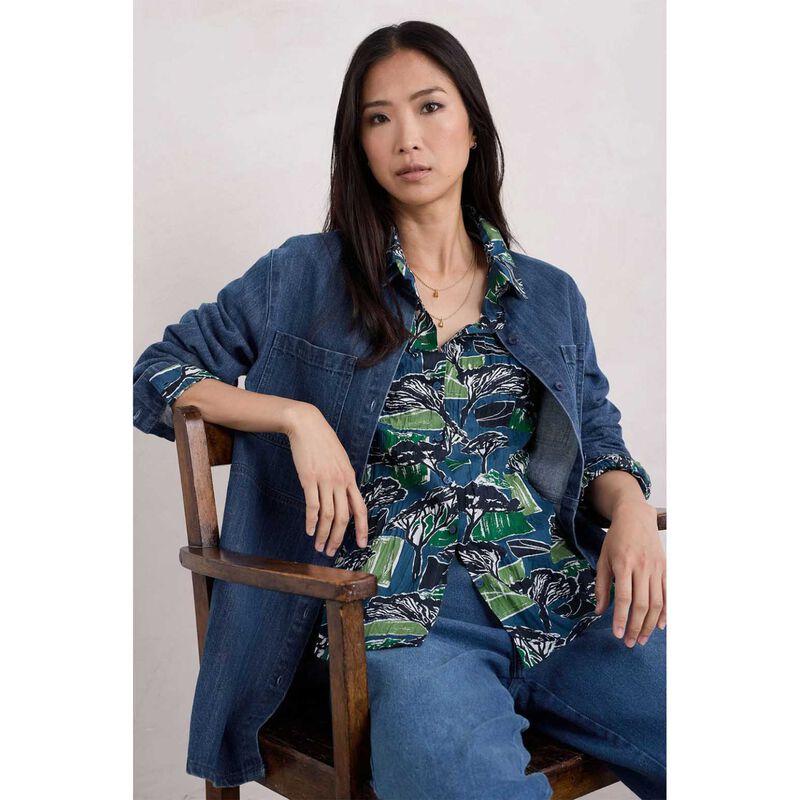 Seasalt Cornwall Larissa Shirt Sketchbook Trees Sea Cave image number 3