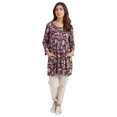Adini Inigo Tunic Painted Leaf Print