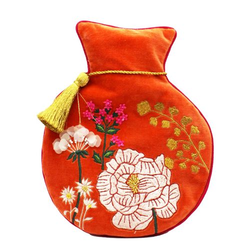 House Of Disaster Posy Orange Hot Water Bottle