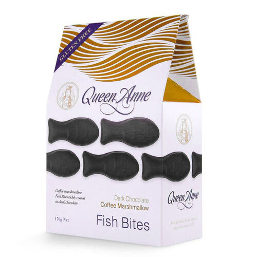 Queen Anne Fish Bites Dark Chocolate Coffee Marshmallow 170g