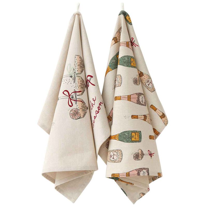 Wallace Cotton Fizz The Season Tea Towel Set 2 image number 0