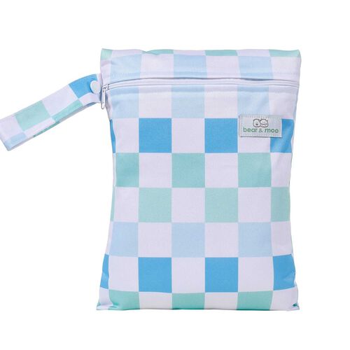 Bear & Moo Coastal Checks Large Wet Bag
