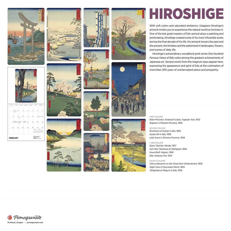 Pomegranate Hiroshige 2026 Wall Calendar image number 2