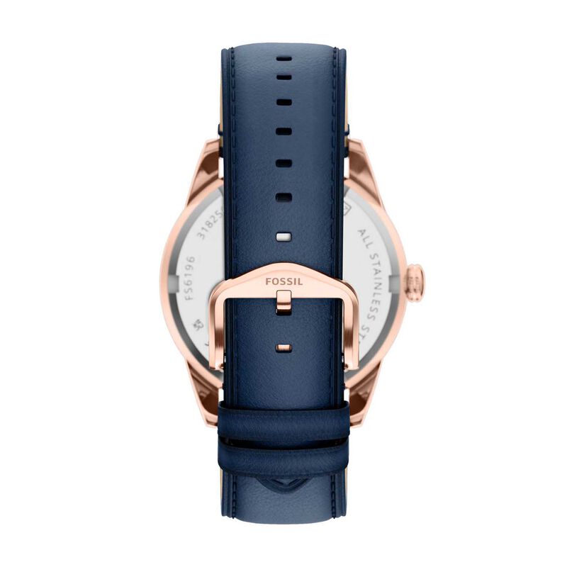 Fossil Pearson 42mm Multifunction Navy Leather Watch image number 1