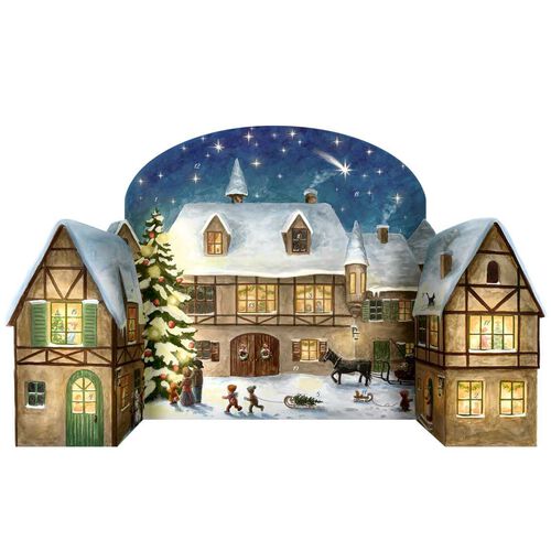 Korsch Verlag Christmas Eve In Village Large Advent Calendar Poster 2026