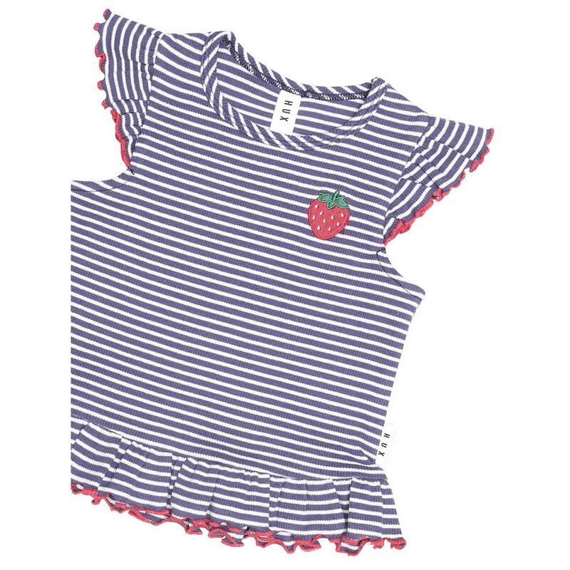 Huxbaby Ink Stripe Rib Peplum Tee 3-5Y image number 2