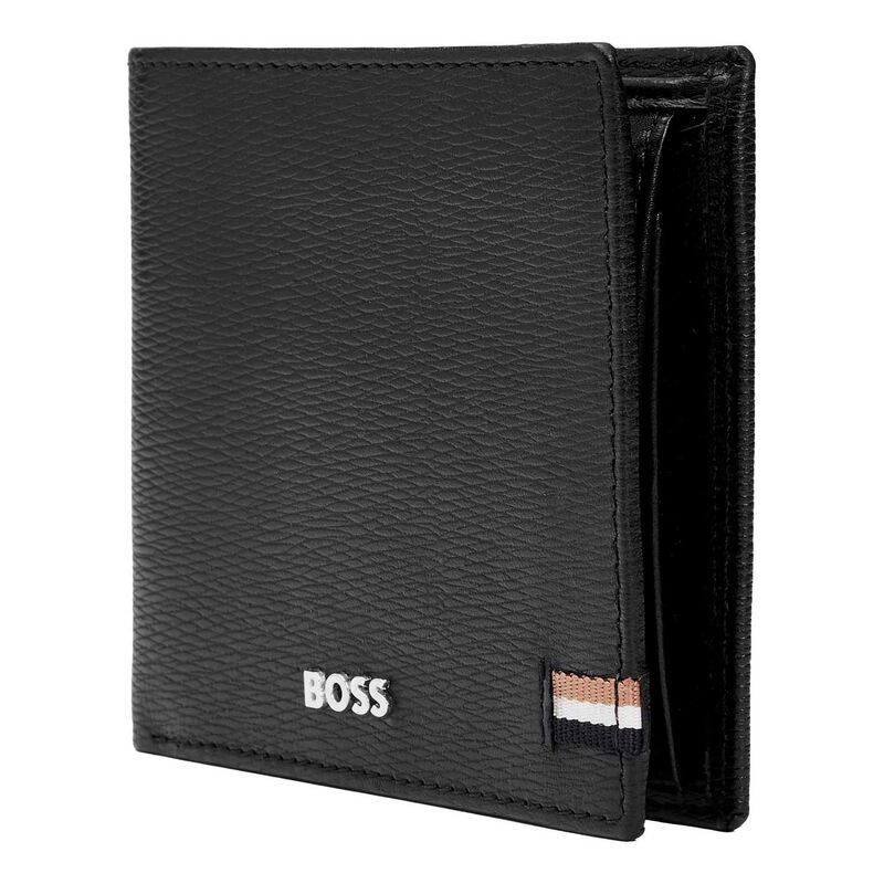 Hugo Boss Iconic Leather Coin Purse Wallet Black image number 3