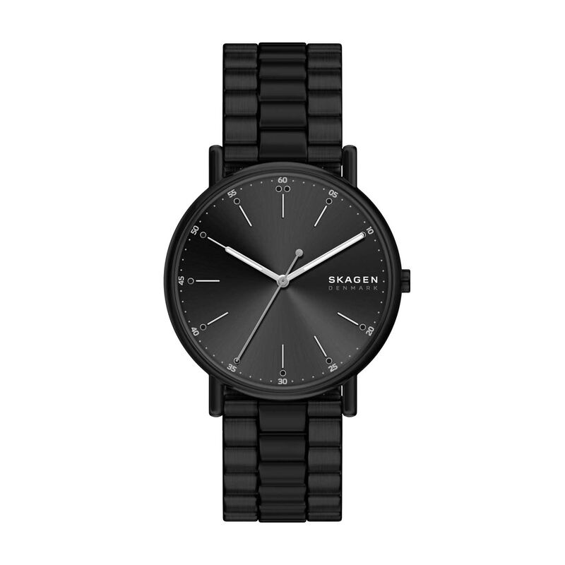 Skagen Signatur Three-Hand Black Stainless Steel Watch image number 0