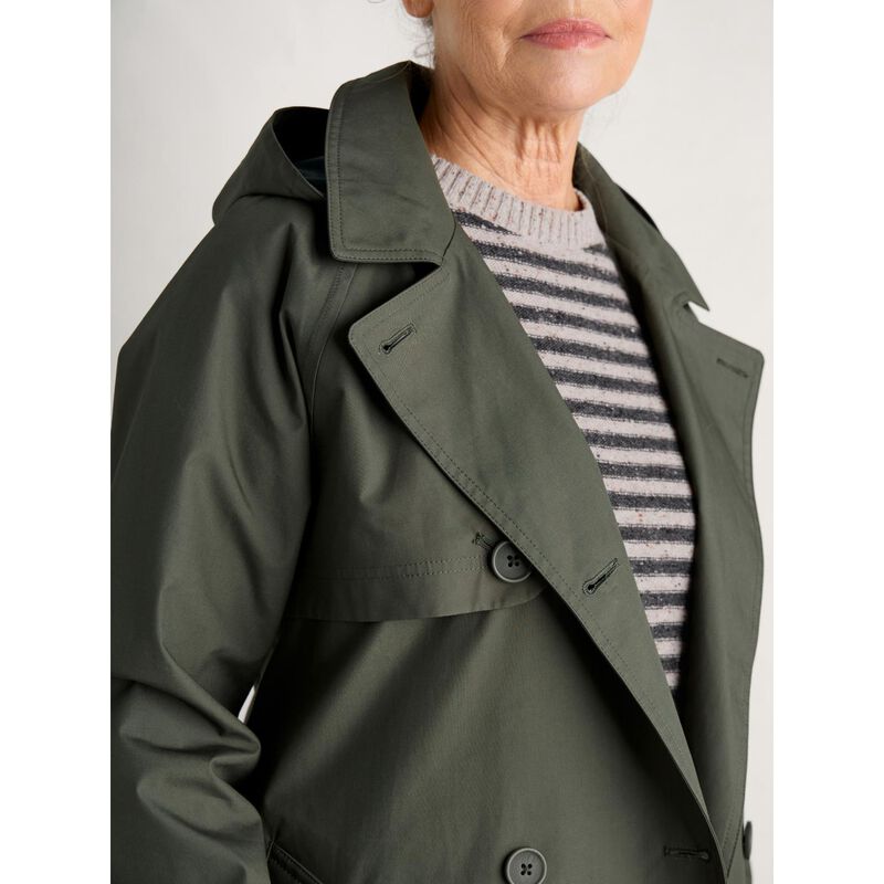 Seasalt Cornwall Penweathers Trench Coat Light Nori image number 2