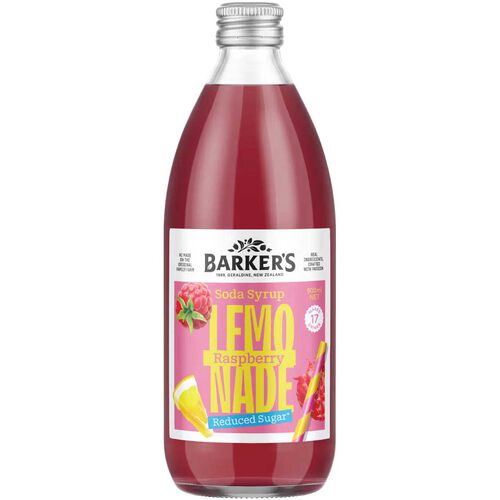 Barker's Soda Syrup Reduced Sugar Raspberry Lemonade 500ml