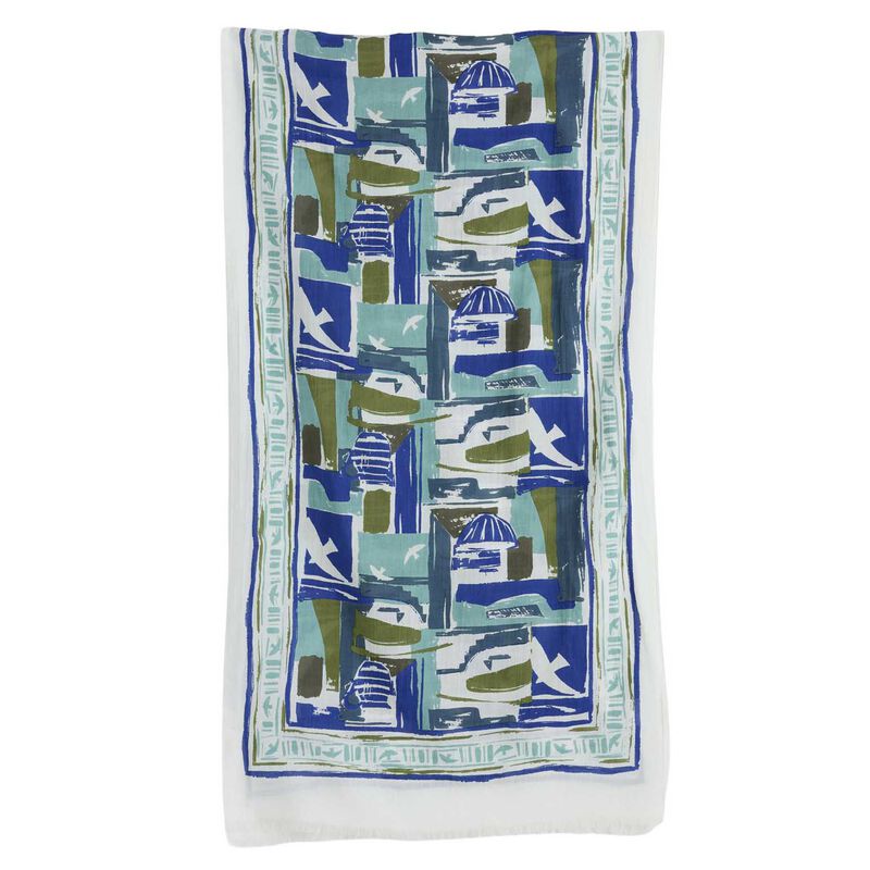 Seasalt Cornwall Summer Scarf Window Sketch Border Chalk image number 0