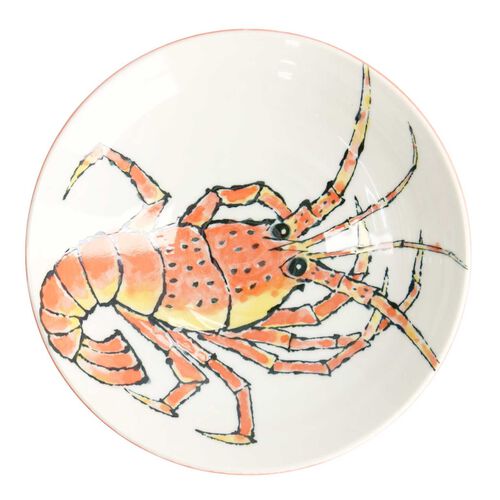 Tokyo Design Studio Seafood Deep Plate 21.5x5cm Lobster Red