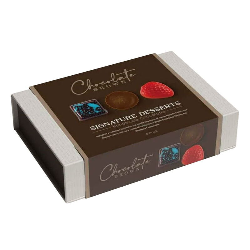 Chocolate Brown Signature Desserts Boxed Chocolates 6-Pack image number 0
