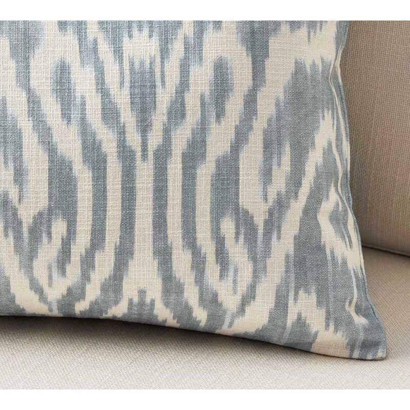 Pottery Barn Vega Ikat Printed Lumbar Cushion Cover 41x66cm Blue Multi image number 1