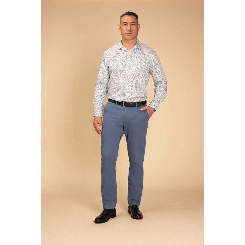 Rembrandt Sinatra White & Blue Floral Print Shirt image number 3