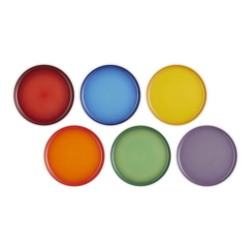 Le Creuset Stoneware Rainbow Set of 6 Dinner Plates 27cm image number 2