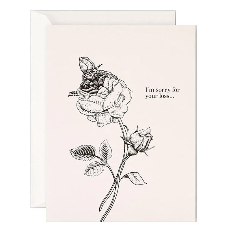 Father Rabbit Stationery I'm Sorry for Your Loss Rose Card image number 0